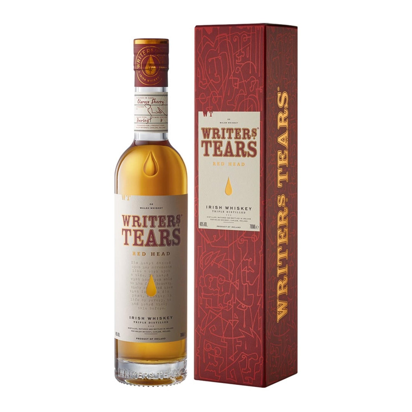 Writers Tears Red Head Irish Whiskey 70cl