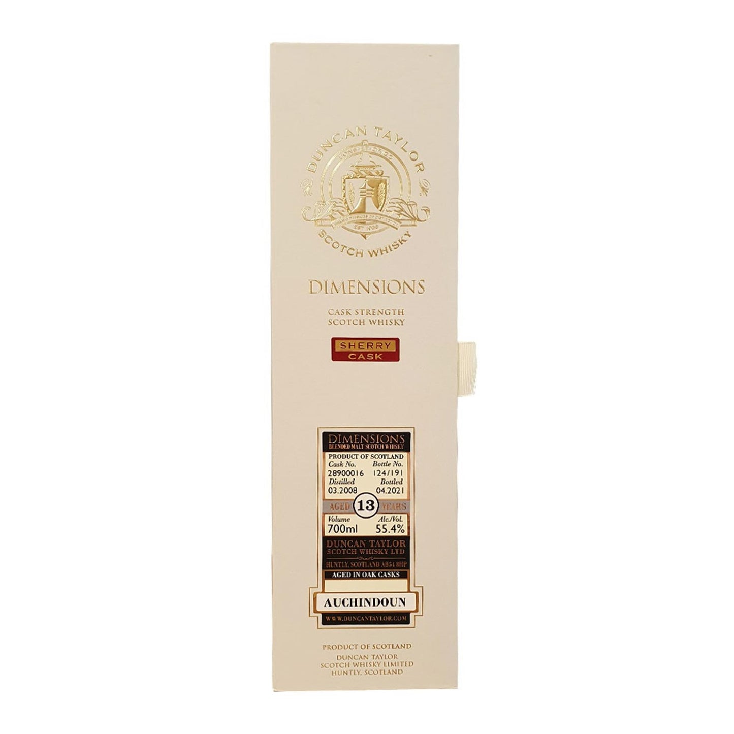 Auchindoun 13 Year Old 2008 Cask #28900016 Dimensions 55.4% 70cl