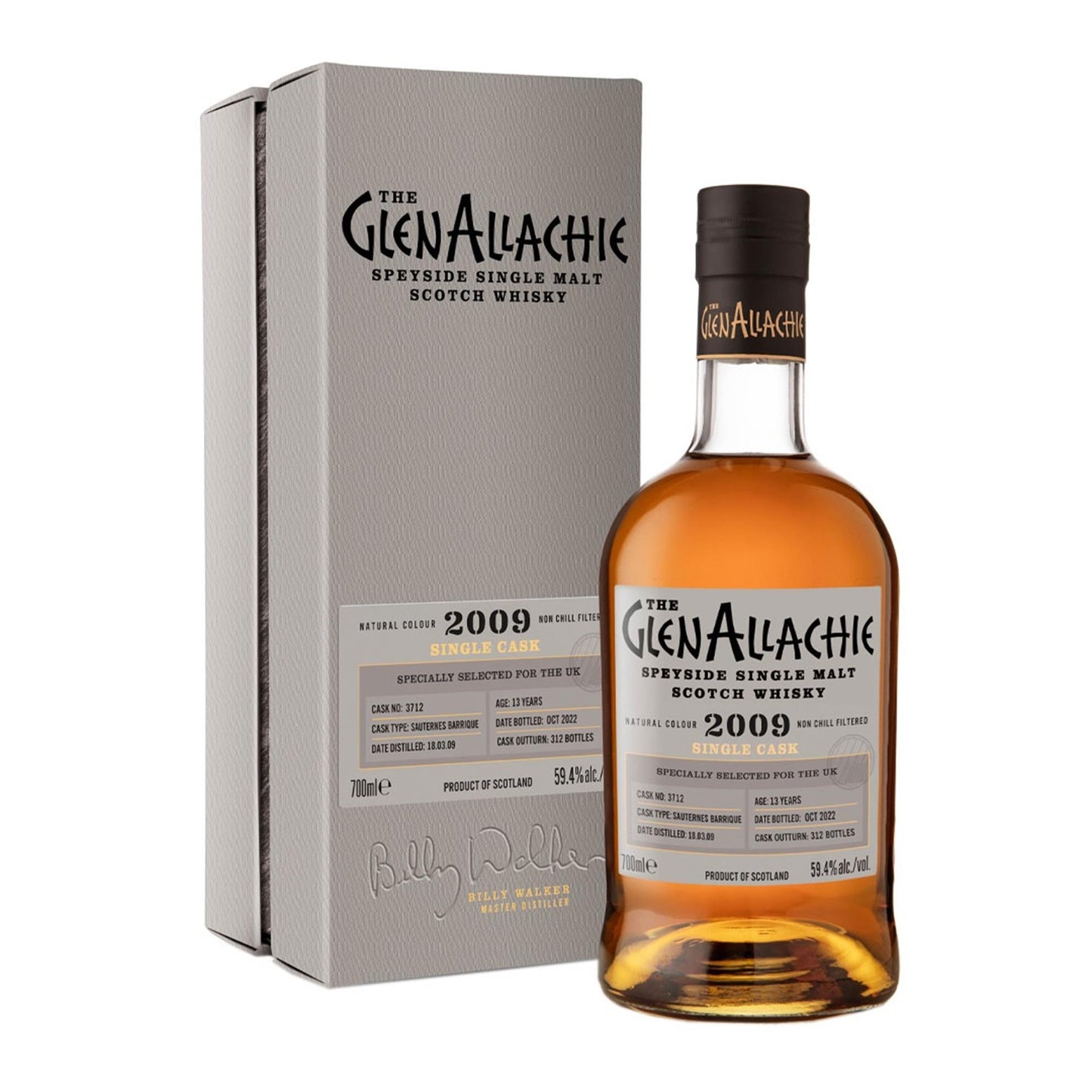 GlenAllachie 2009 Cask No. 3712 13 Year Old 59.4% 70cl