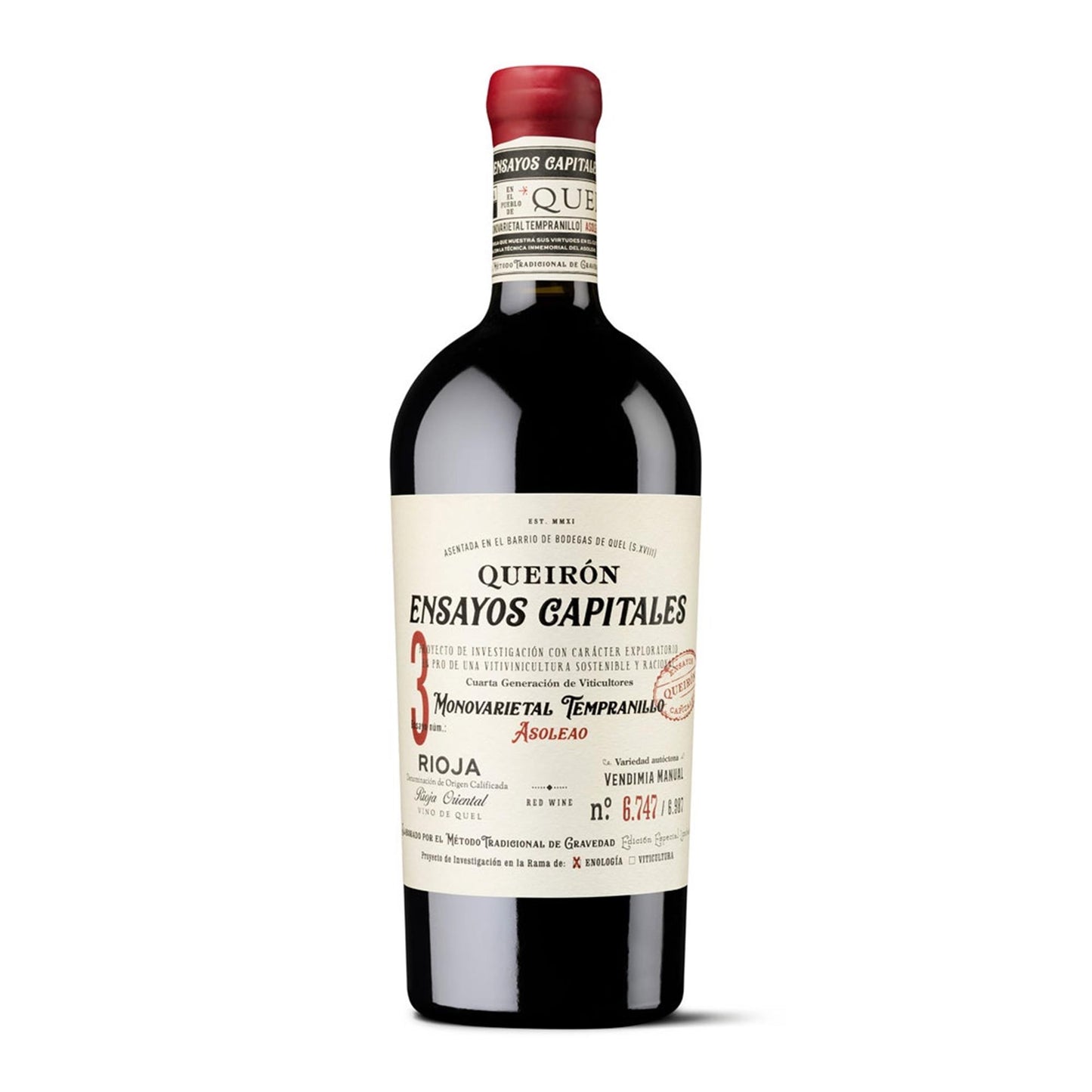 Ontanon Queiron Ensayos Capitales Monovarietal Tempranillo 2020 75cl