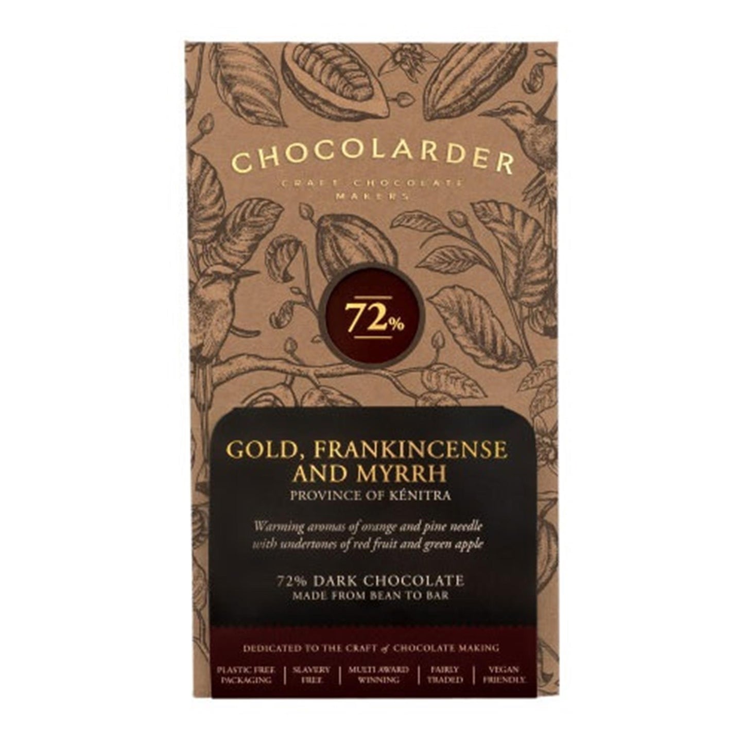 Chocolarder Gold Frankincense & Myrrh Chocolate 70g