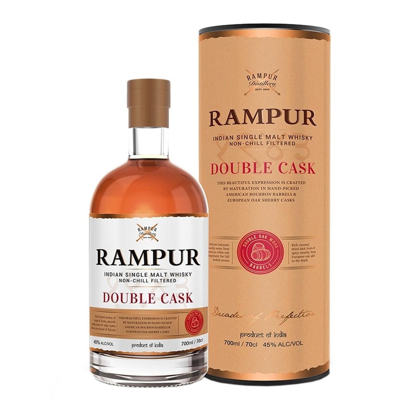 Rampur Double Cask Indian Single Malt Whisky 70cl