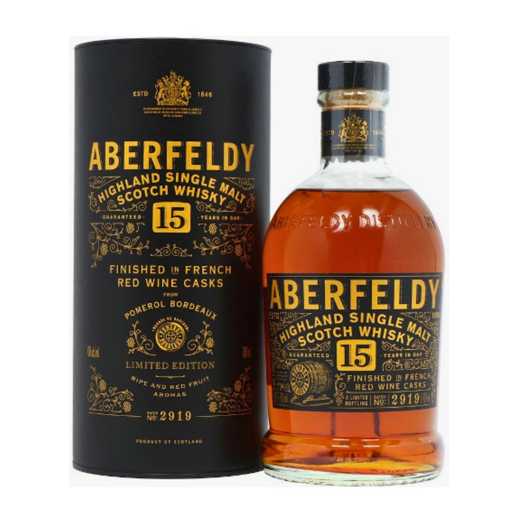 Aberfeldy 15 Year Old Single Malt Whisky Pomerol Wine Cask Finish 70cl
