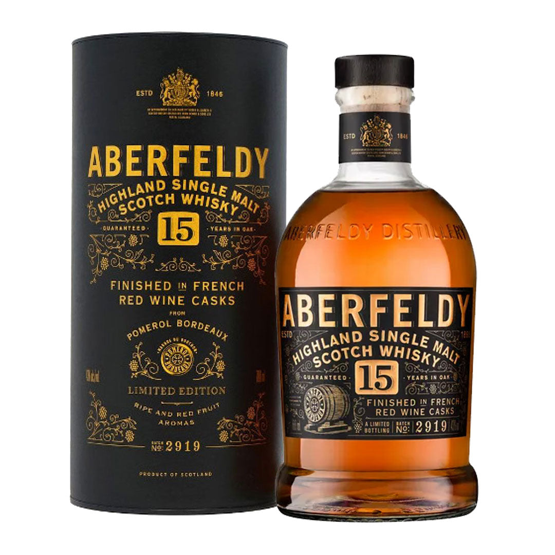 Aberfeldy 15 Year Old Single Malt Whisky Pomerol Wine Cask Finish 70cl