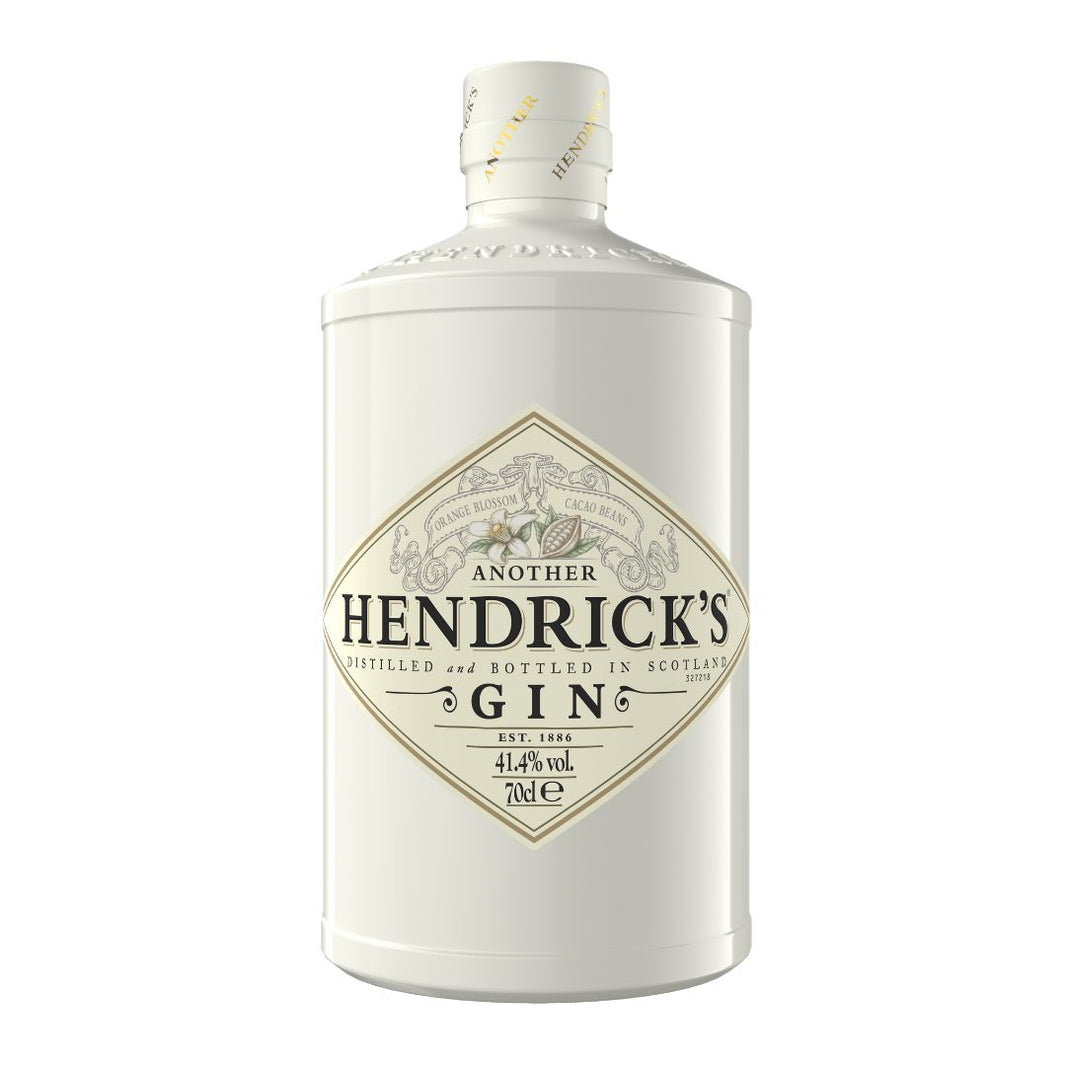 Hendrick's Gin bottle on a white background