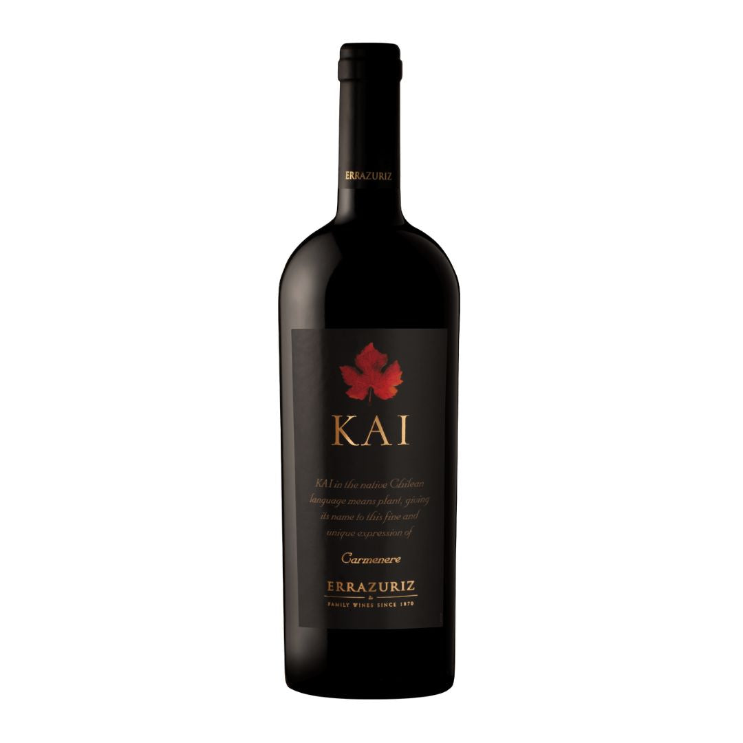 A bottle of Kai Carmenere on white background