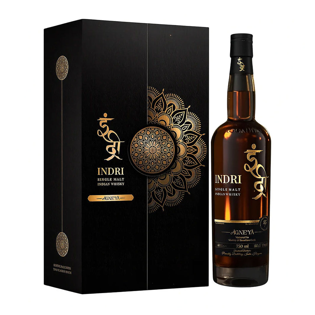 Indri Agneya Indian Single Malt Whisky Gift Pack 70cl