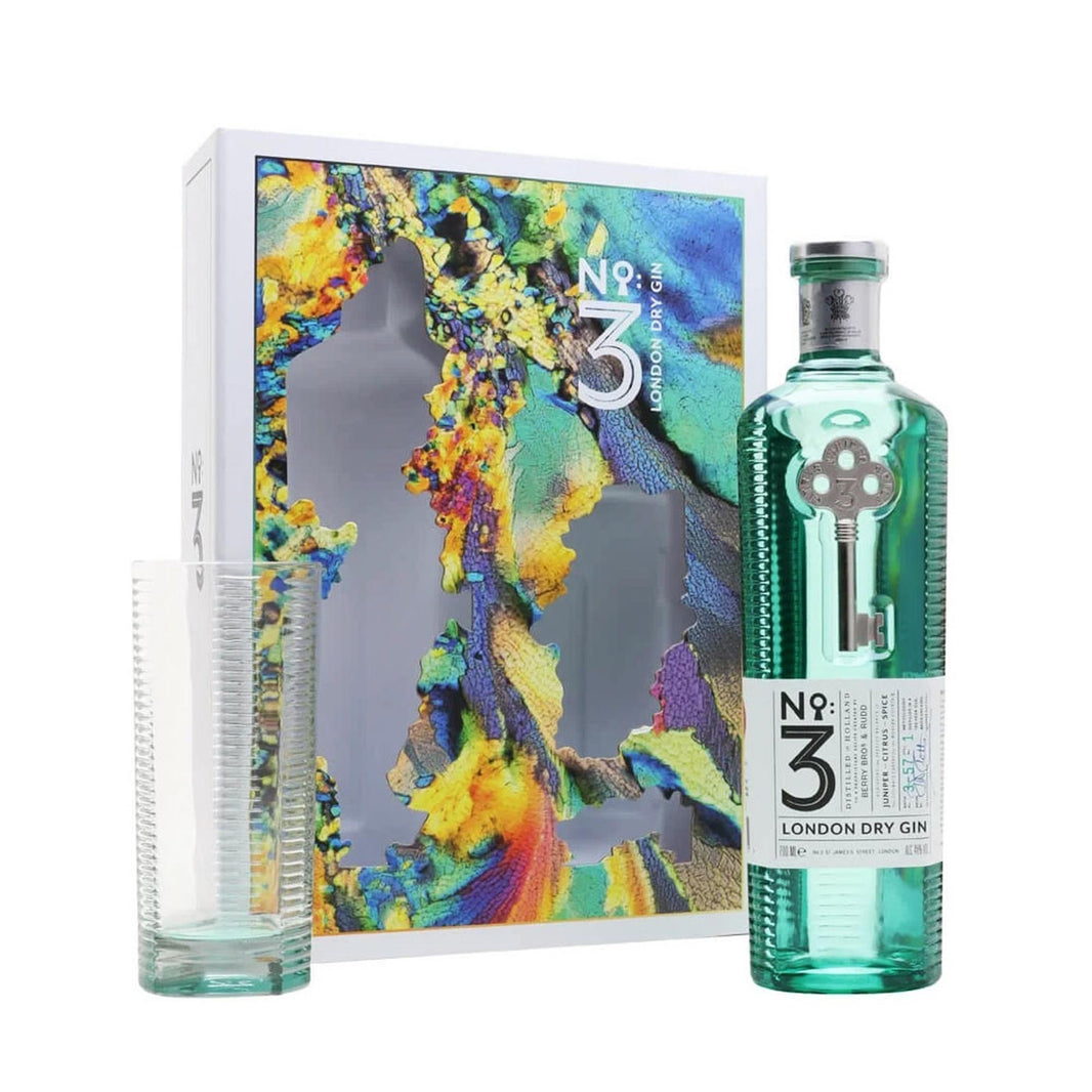 No 3 London Dry Gin With Highball Glass Pack 70cl