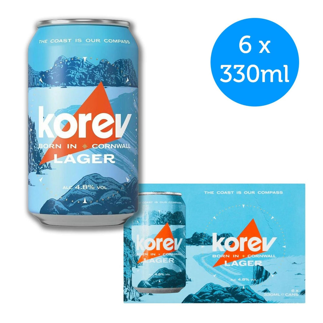Korev Cornish Lager 330ml 6 Pack Of Cans