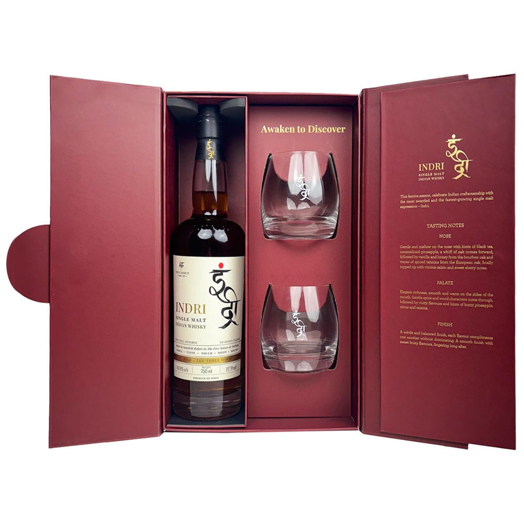 Indri Trini Three Wood Indian Single Malt Gift Pack 70cl