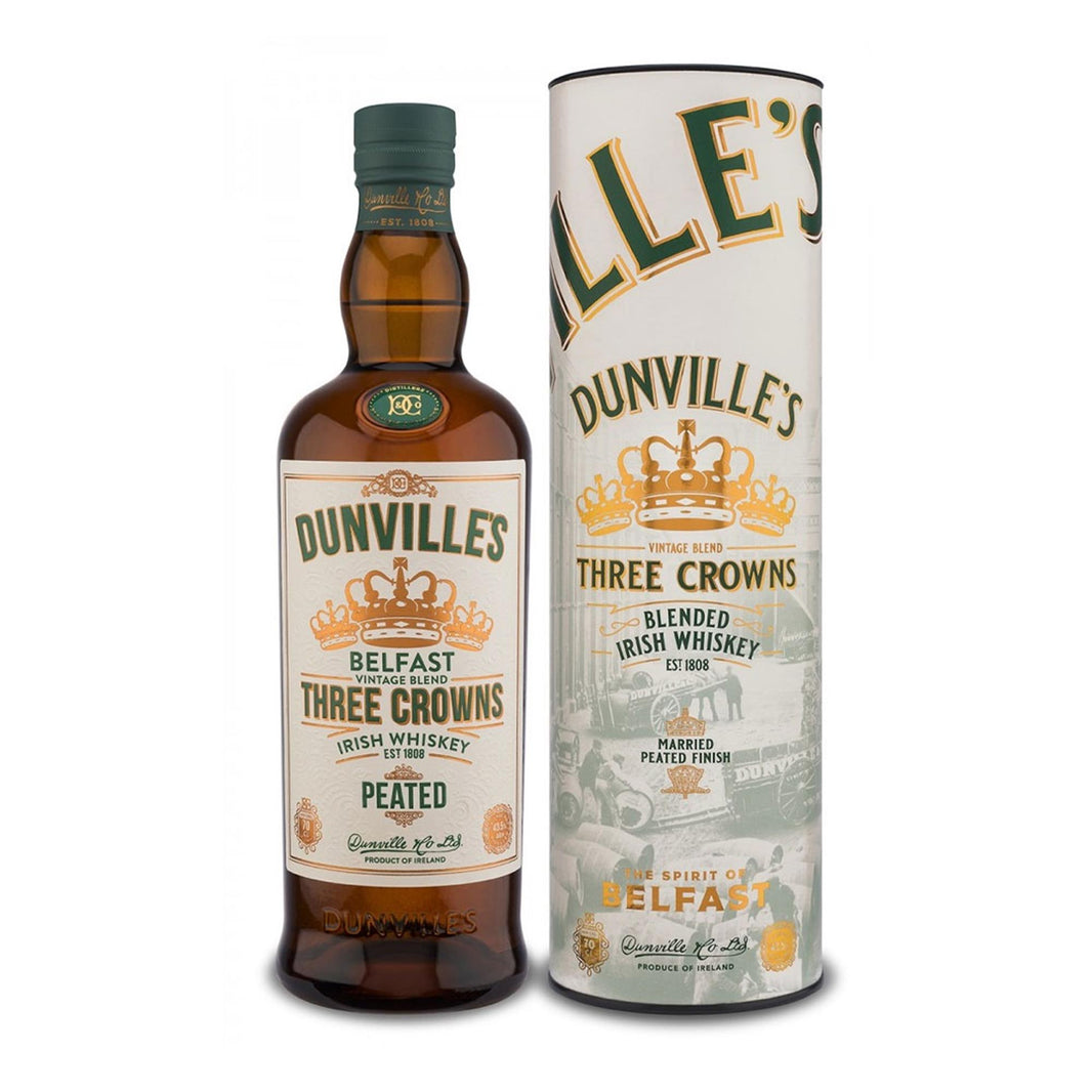 Dunvilles Peated Three Crowns Blended Irish Whiskey 70cl